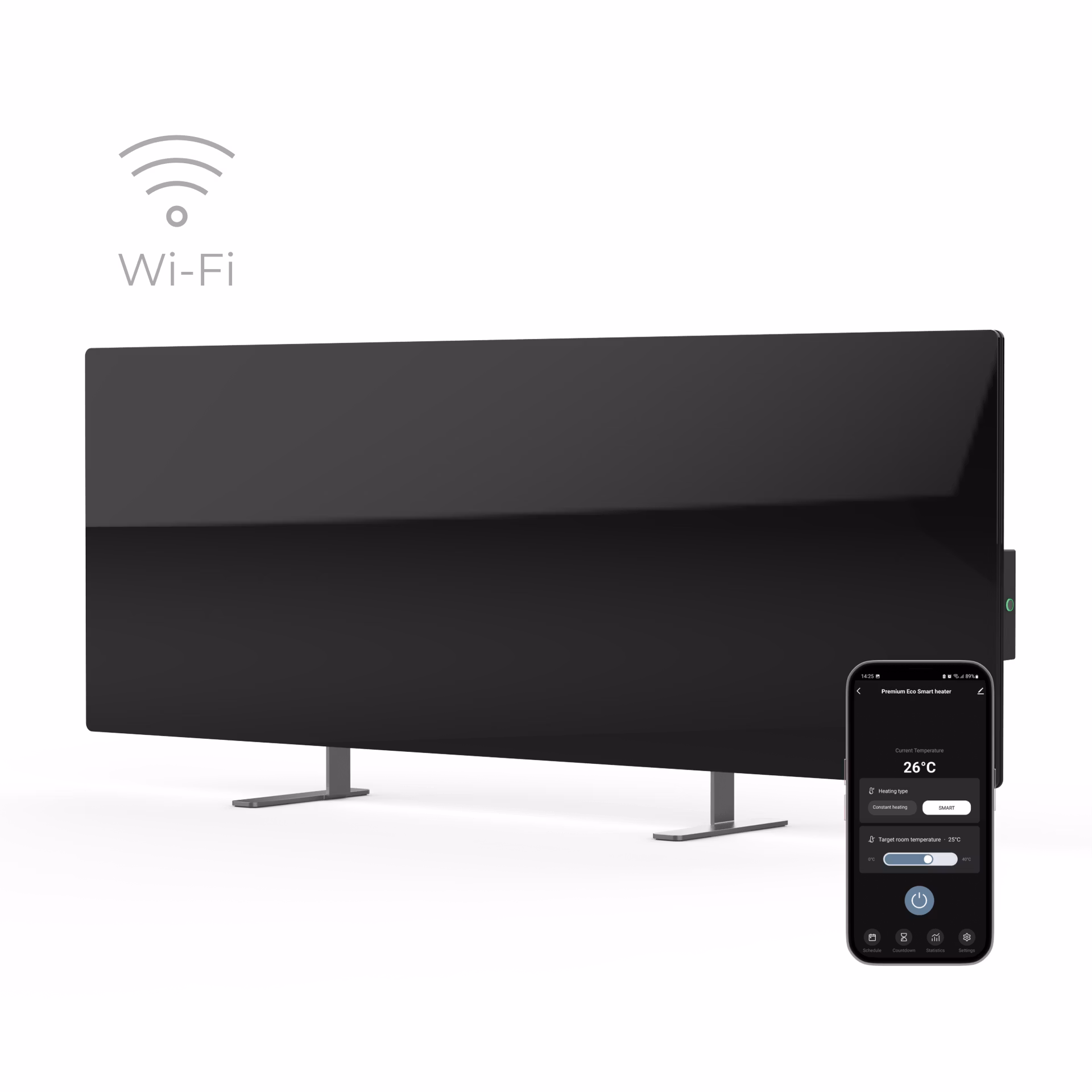 Aeno Premium Eco Smart sildītājs Melns 4 img.