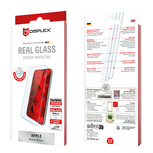Displex Apple iPhone 16 Plus защитное стекло (Real Screen Glass) Прозрачный 4 img.