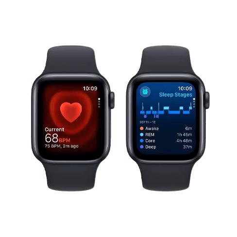 Apple Watch SE Aluminium Case (2024) 44 Melns Sport Band M/L 5 img.