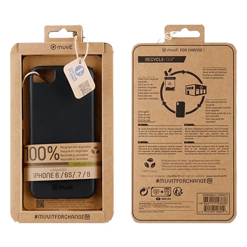 Muvit Apple iPhone 6/6S/7/8/SE 2020 чехол (Recycleteck Cover) Чёрный 4 img.