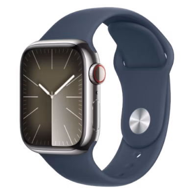 Apple Watch Series 9 GPS + Cellular 41mm Stainless Steel Case with Sport Band - M/L | Bite