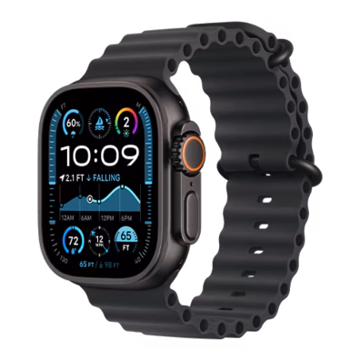 (LV) Apple Watch Ultra 2 GPS + Cellular 49mm Black Titanium Case with Black Ocean Band | Bite